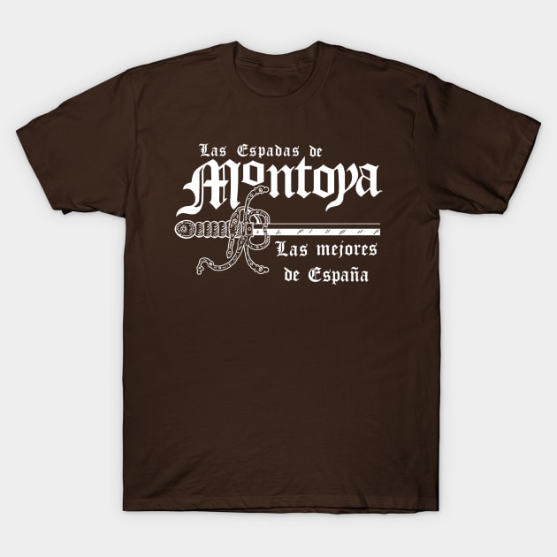 Montoya Sword Company (white on dark) T-Shirt by GeekGiftGallery